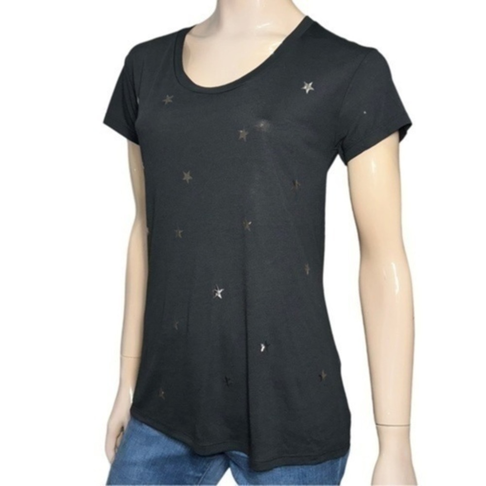SR Style Reform Women’s Size S Black All Over Stars Short Sleeve T-Shirt